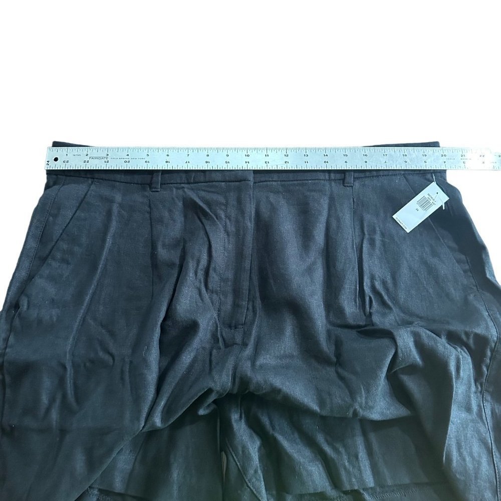 Old Navy Shorts Women 2x Black Linen Blend High Waisted Taylor Trouser Shorts - Picture 2 of 15